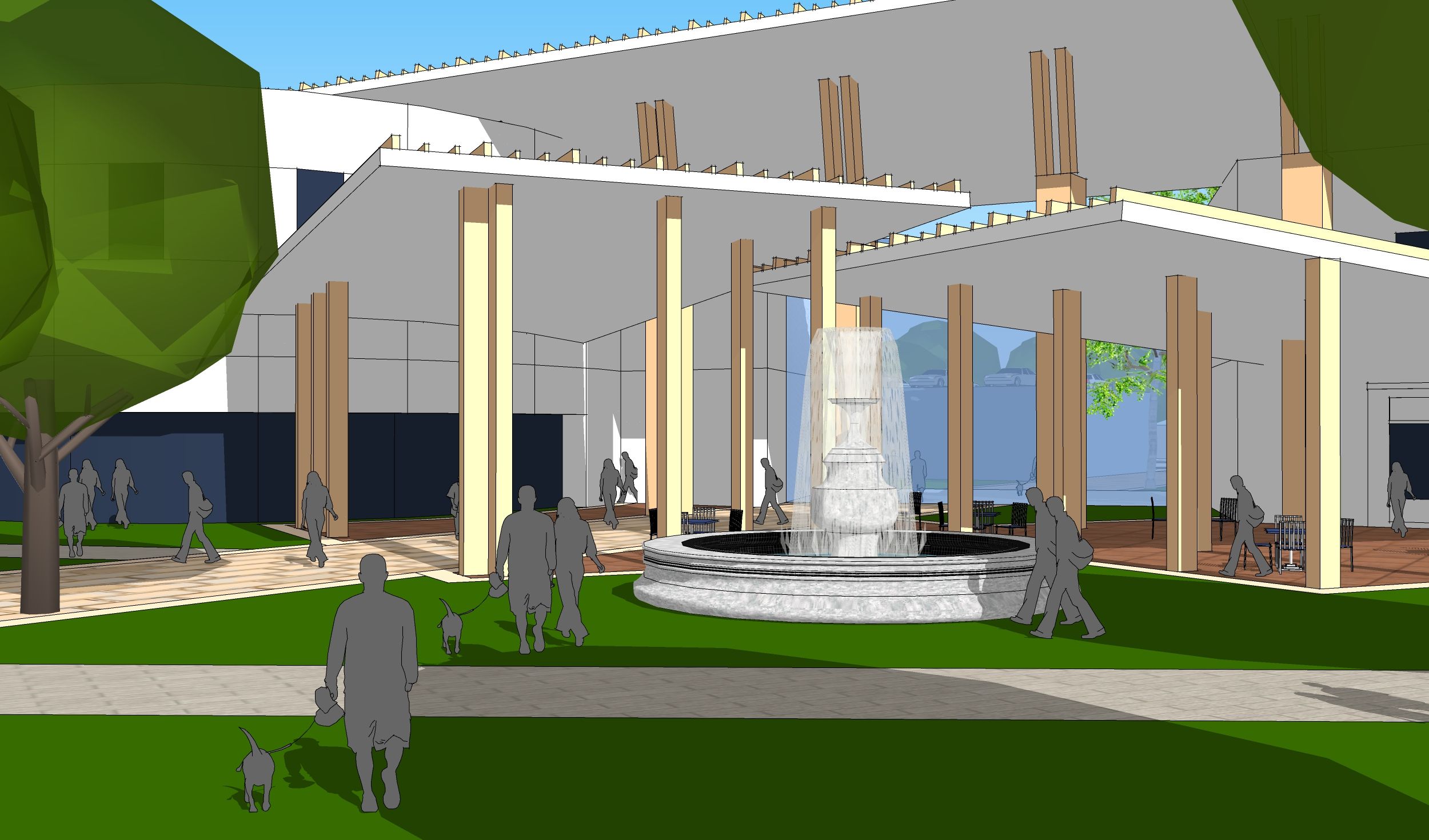 3D concept of City Hall, ground floor entry
